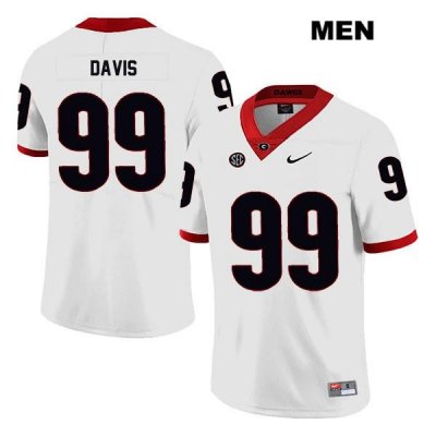 Men's Georgia Bulldogs NCAA #99 Jordan Davis Nike Stitched White Legend Authentic College Football Jersey HPN7554SY